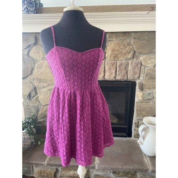 Mossimo Magenta Lace Dress (Sz S) - Picture 1 of 5